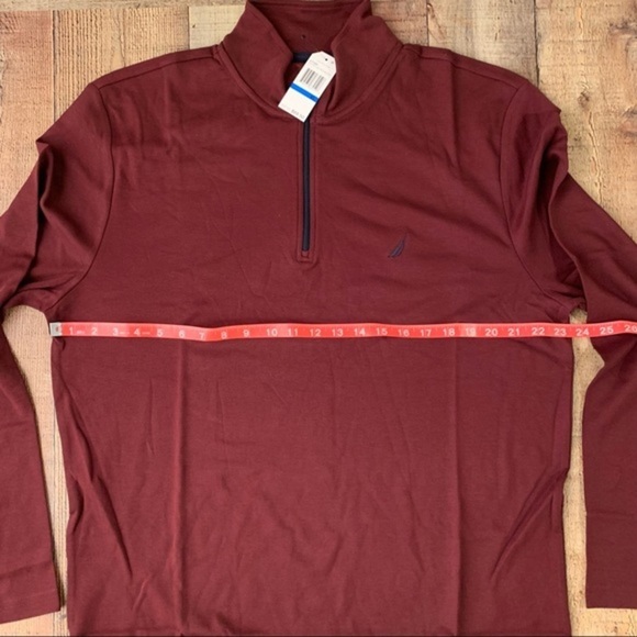 Nautica men’s navtech quarter zip maroon lightweight slim fit sweatshirt - XL - Picture 4 of 8